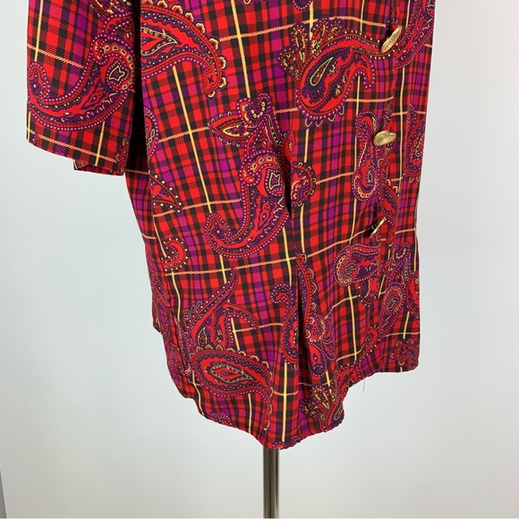 Vintage SK & Company Plaid Paisley Button Down Shirt Sz 14 - Picture 6 of 14